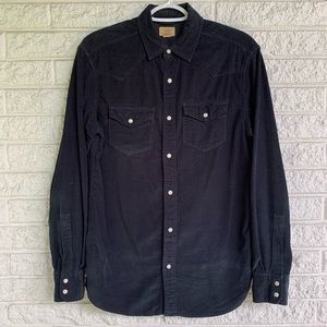 Tre Vero Corduroy Western Pearl Snap Shirt.